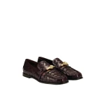 JW PEI Elowen Woven Horsebit Loafers in Burgundy | Loafers | Luxury Shoes 