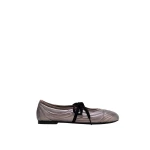 JW PEI Erika Topstitching Lace-up Ballet Flats in Dark Brown | Flats | Luxury Shoes 