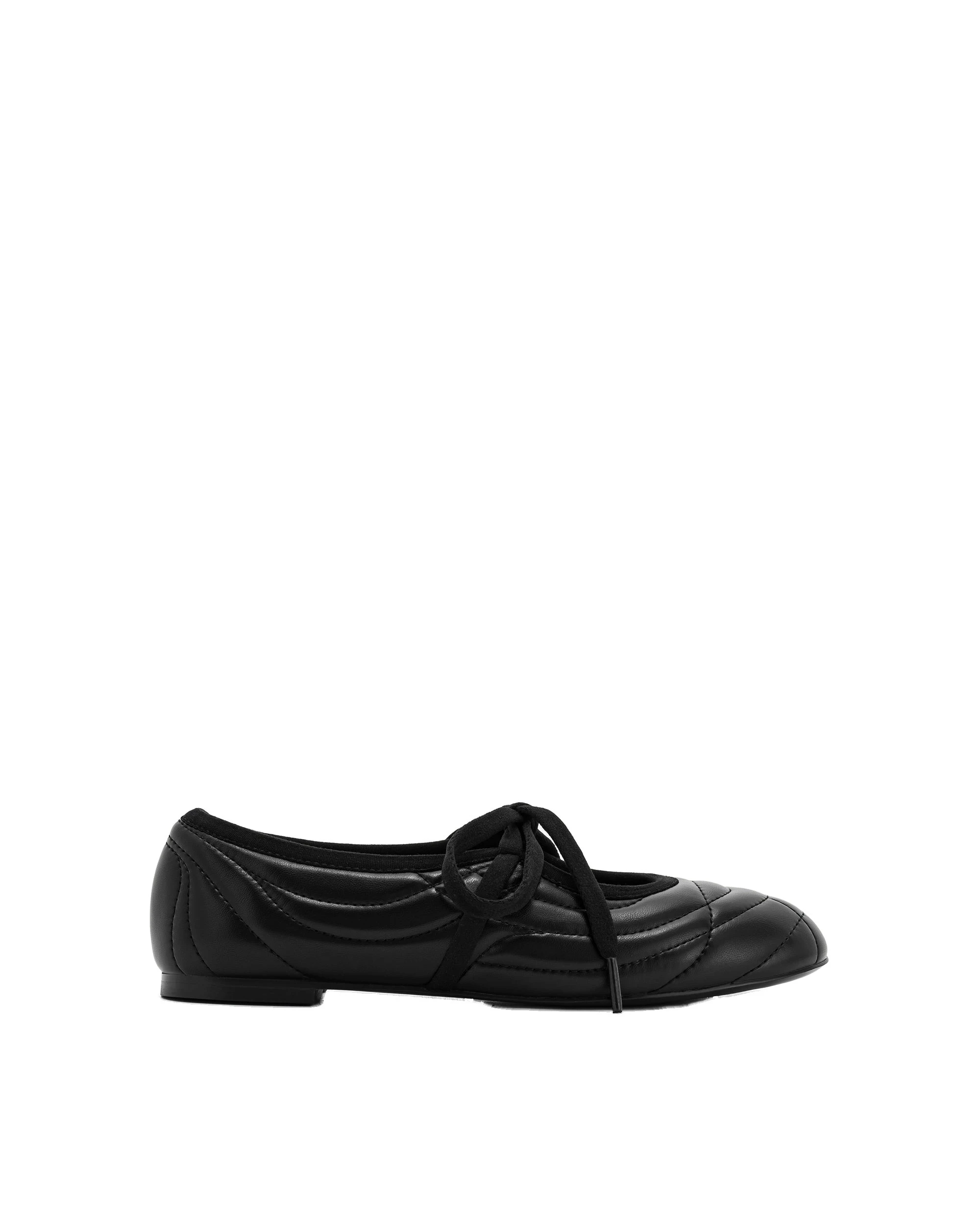JW PEI Erika Topstitching lace-up Ballet Flats in Black JW PEI Erika Topstitching lace-up Ballet Flats in Black | Flats | Luxury Shoes