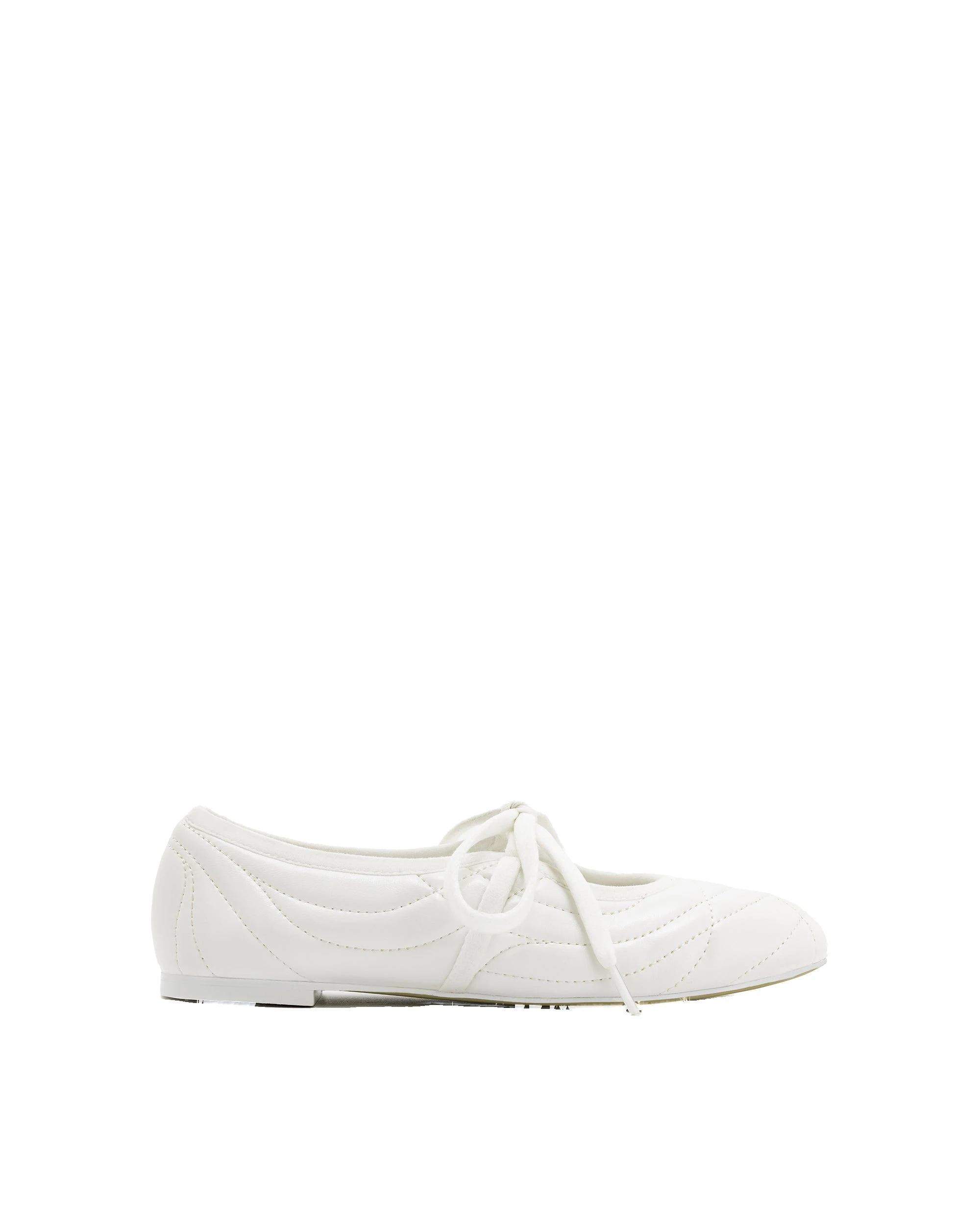 JW PEI Erika Topstitching lace-up Ballet Flats in White JW PEI Erika Topstitching lace-up Ballet Flats in White | Flats | Luxury Shoes