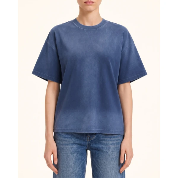 JW PEI Essential Acid Wash Boxy Tee in Vintage Blue | Tops | Luxury Shoes 