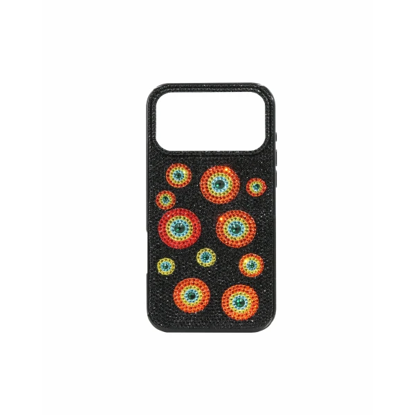 JW PEI Evil Eye Artificial Crystal Embellished Phone Case in Black | Phone Cases | Luxury Shoes 