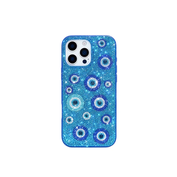 JW PEI Evil Eye Artificial Crystal Embellished Phone Case in Blue | Phone Cases | Luxury Shoes 