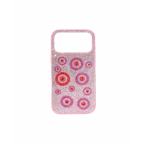 JW PEI Evil Eye Artificial Crystal Embellished Phone Case in Pink | Phone Cases | Luxury Shoes 