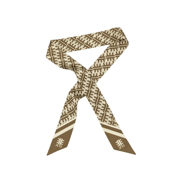 JW PEI FEI Faux Silk Twill Scarf in Brown | Scarves | Luxury Shoes 