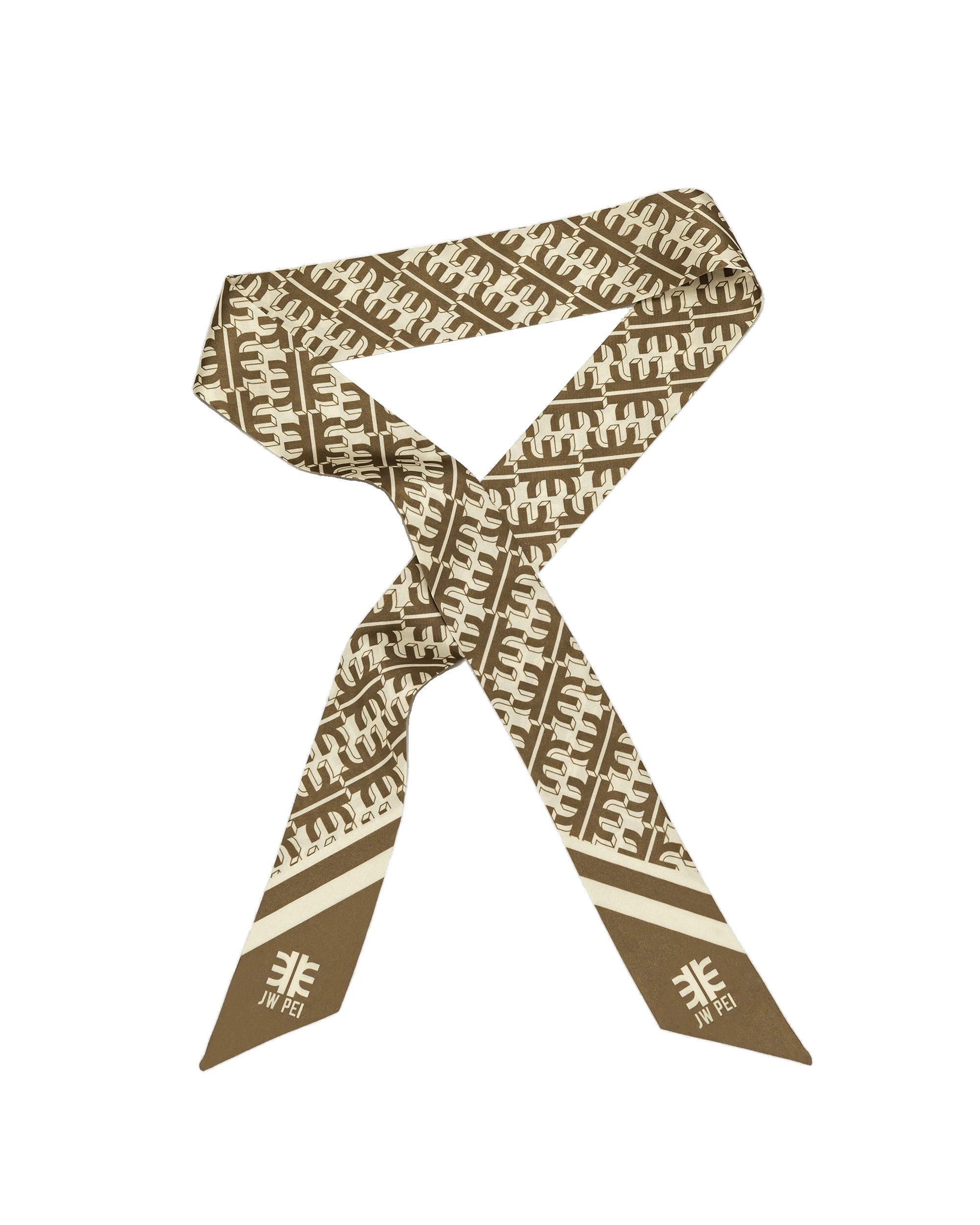 JW PEI FEI Faux Silk Twill Scarf in Brown JW PEI FEI Faux Silk Twill Scarf in Brown | Scarves | Luxury Shoes