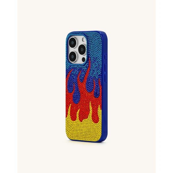 JW PEI Flame Pattern Phone Case in Multicolor Blue | Phone Cases | Luxury Shoes 
