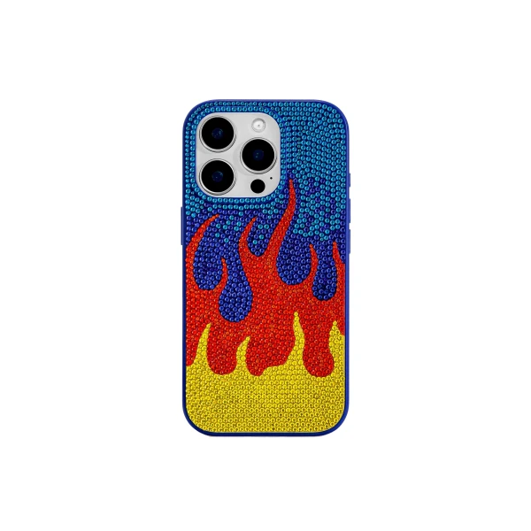 JW PEI Flame Pattern Phone Case in Multicolor Blue | Phone Cases | Luxury Shoes 