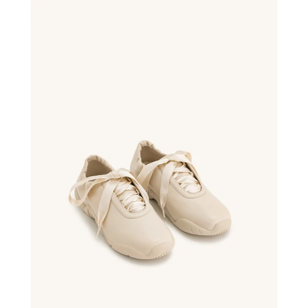 JW PEI Flavia Ballerina Sneakers in Apricot | Sneakers | Luxury Shoes 