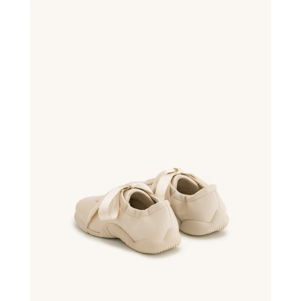 JW PEI Flavia Ballerina Sneakers in Apricot | Sneakers | Luxury Shoes 