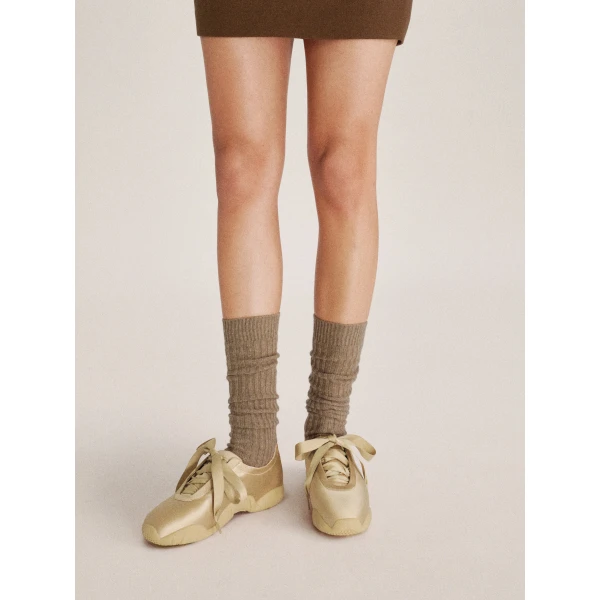 JW PEI Flavia Ballerina Sneakers in Brown | Sneakers | Luxury Shoes 