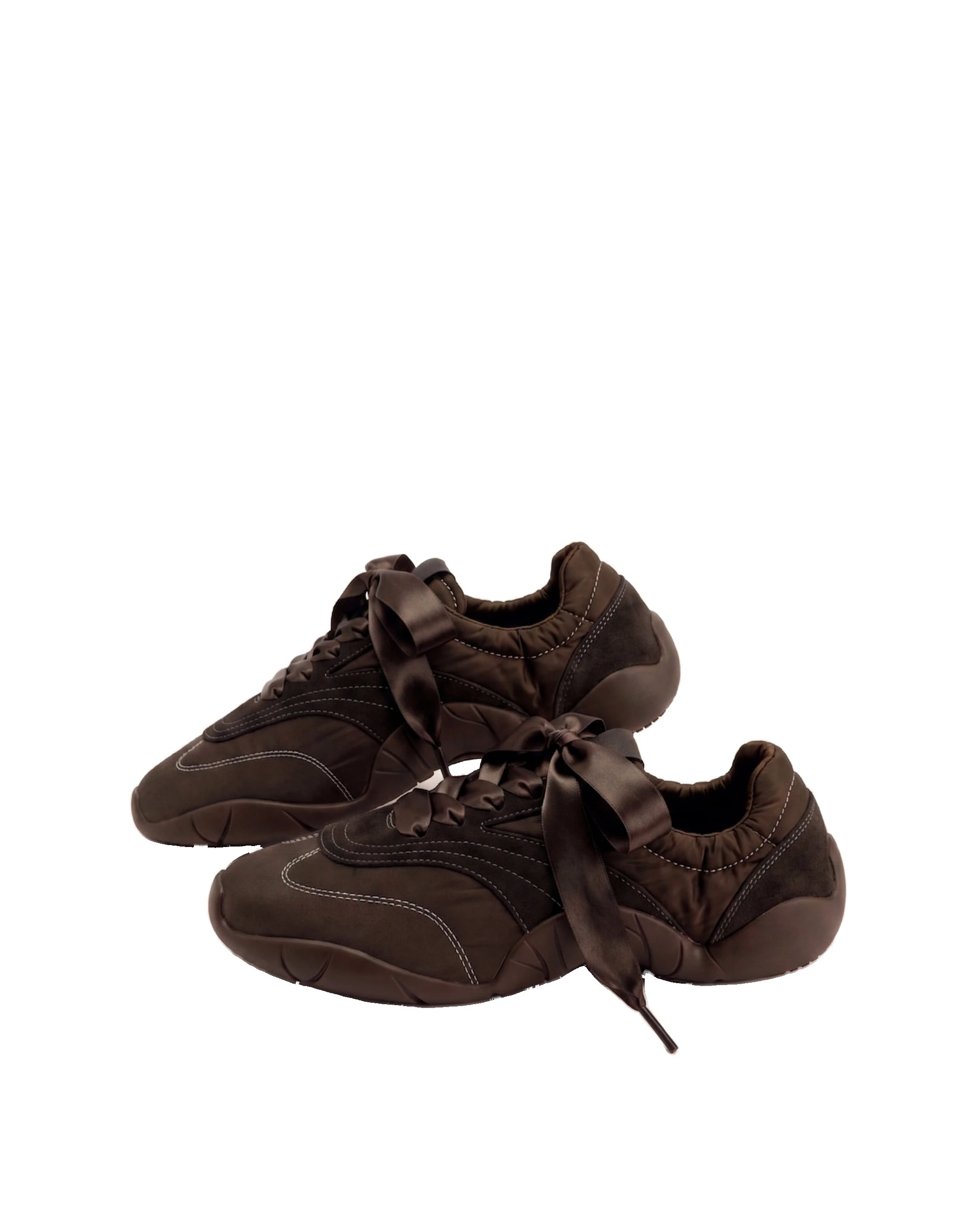 JW PEI Flavia Ribbon Lace Ballerina Sneakers in Dark Brown JW PEI Flavia Ribbon Lace Ballerina Sneakers in Dark Brown | Sneakers | Luxury Shoes