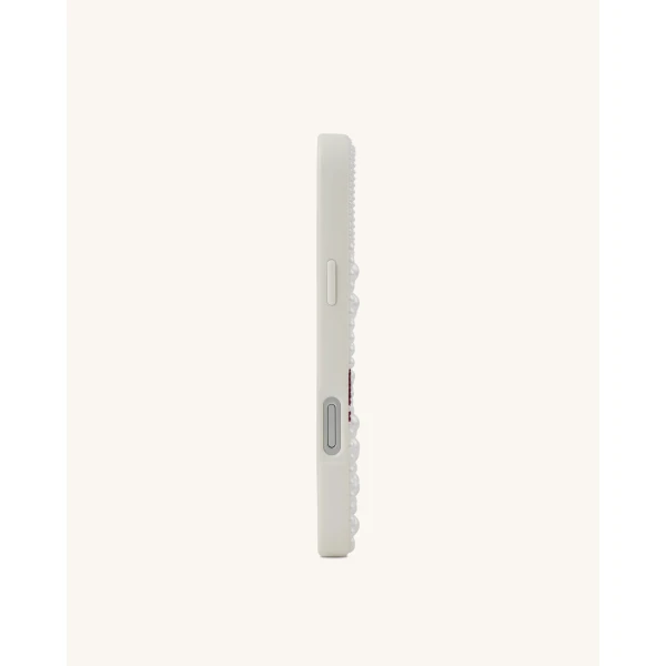 JW PEI Floral Pearl Artificial Crystal Phone Case in White | Phone Cases | Luxury Shoes 