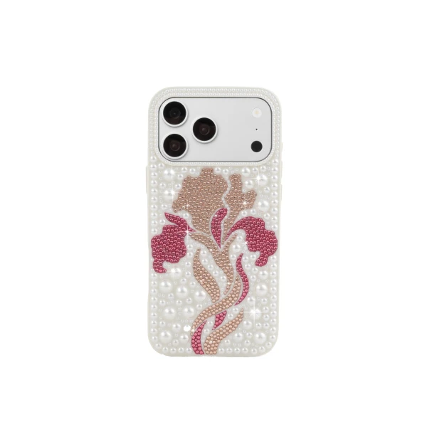 JW PEI Floral Pearl Artificial Crystal Phone Case in White | Phone Cases | Luxury Shoes 