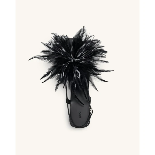 JW PEI Fluffy Flats Sandals in Black | Sandals | Luxury Shoes 