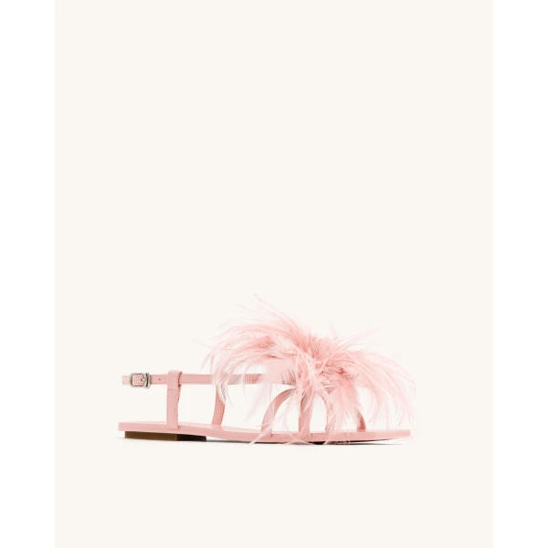 JW PEI Fluffy Flats Sandals in Pink Beige | Sandals | Luxury Shoes 
