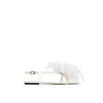 JW PEI Fluffy Flats Sandals in White | Sandals | Luxury Shoes 