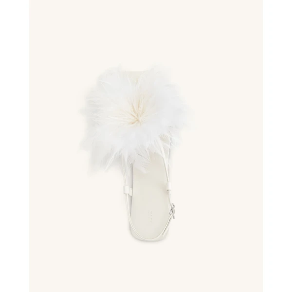 JW PEI Fluffy Flats Sandals in White | Sandals | Luxury Shoes 