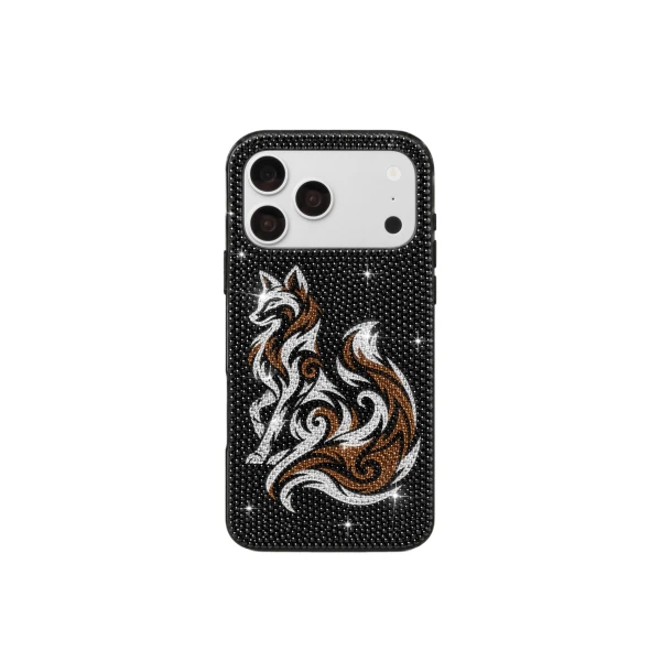 JW PEI Fox Crystal Embellished Phone Case in Black | Phone Cases | Luxury Shoes 