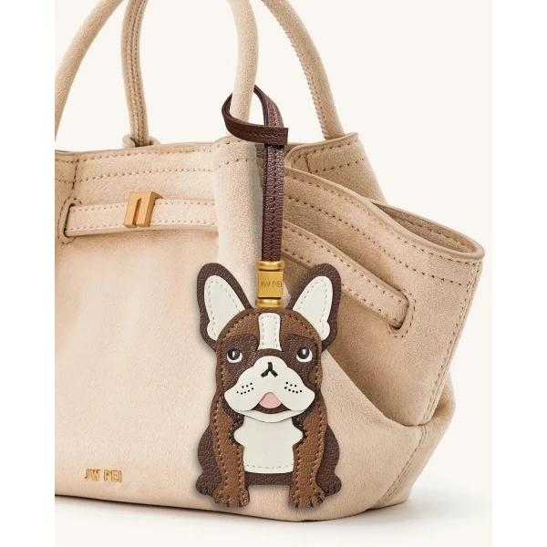 JW PEI French Bulldog Bag Charm in Brown | Bag Charms | Luxury Shoes 