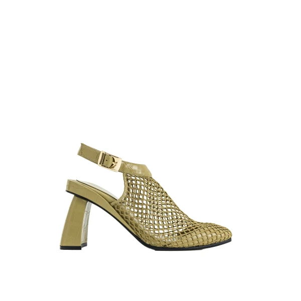 JW PEI Genesis Heeled Sandals in Olive Green | Sandals | Luxury Shoes 