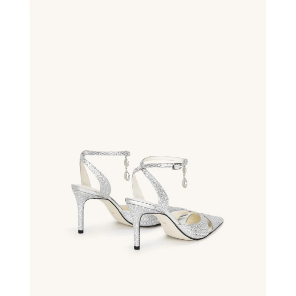 JW PEI Haidi Artificial Crystal Pumps in Silver | Heels | Luxury Shoes 