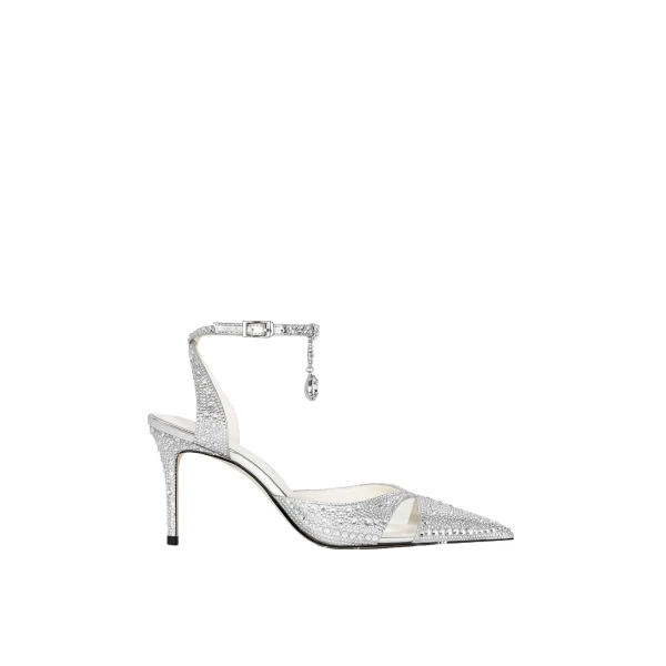 JW PEI Haidi Artificial Crystal Pumps in Silver | Heels | Luxury Shoes 