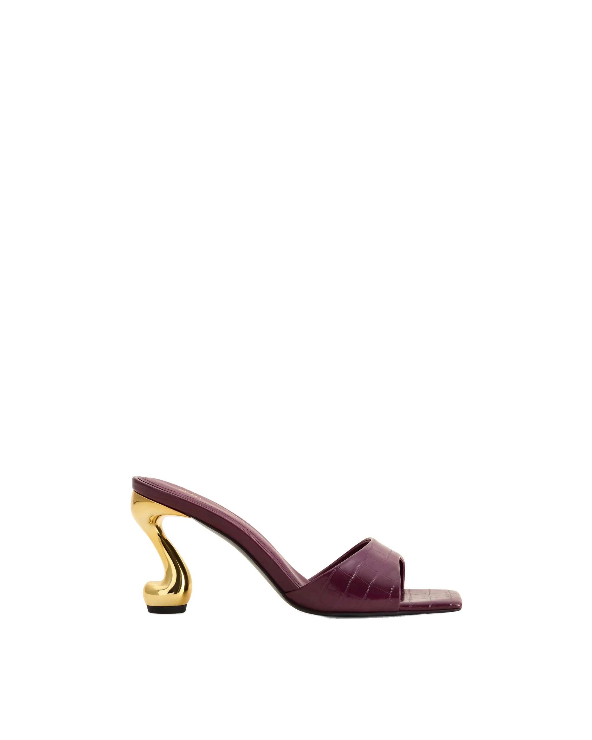 JW PEI Hannah Croc-Embossed Heel Mules in Burgundy JW PEI Hannah Croc-Embossed Heel Mules in Burgundy | Mules | Luxury Shoes