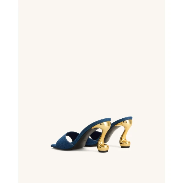 JW PEI Hannah Denim Mule Heels in Denim Blue | Mules | Luxury Shoes 