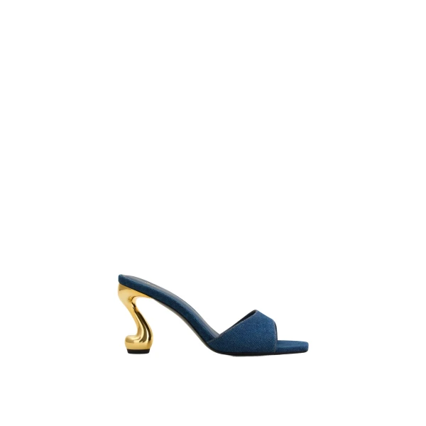 JW PEI Hannah Denim Mule Heels in Denim Blue | Mules | Luxury Shoes 