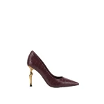 JW PEI Hazel Croc-Embossed Heels in Burgundy | Heels | Luxury Shoes 
