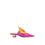 JW PEI Helena Embroidery Decoration Pierced Mules in Rose Red | Mules | Luxury Shoes 