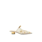 JW PEI Helena Pierced Floral Mesh Mules in Ivory | Mules | Luxury Shoes 