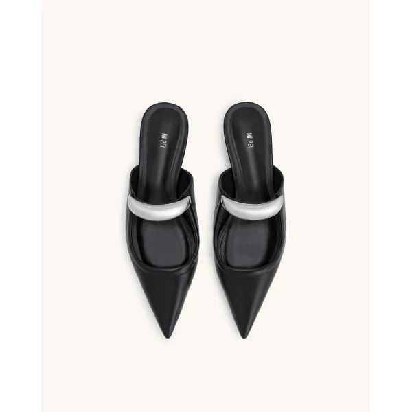 JW PEI Helena Pierced Mules in Black | Mules | Luxury Shoes 