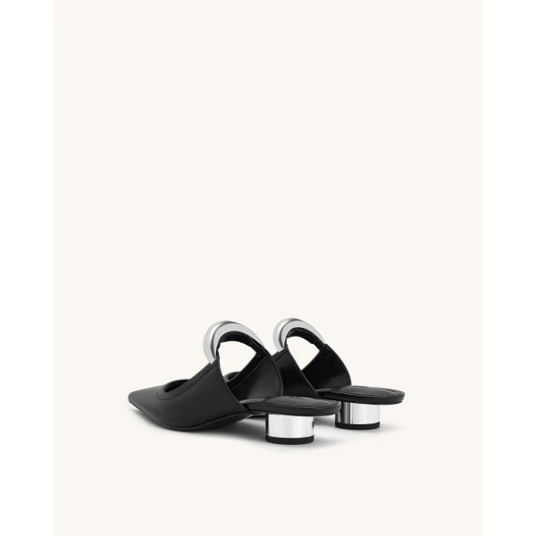 JW PEI Helena Pierced Mules in Black | Mules | Luxury Shoes 