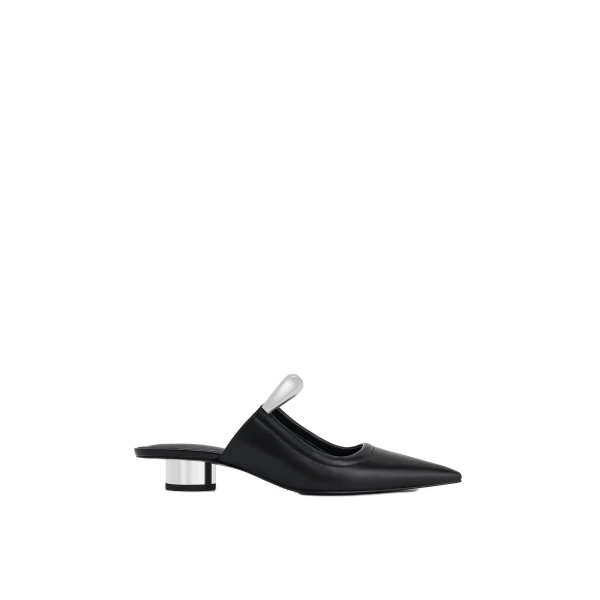 JW PEI Helena Pierced Mules in Black | Mules | Luxury Shoes 