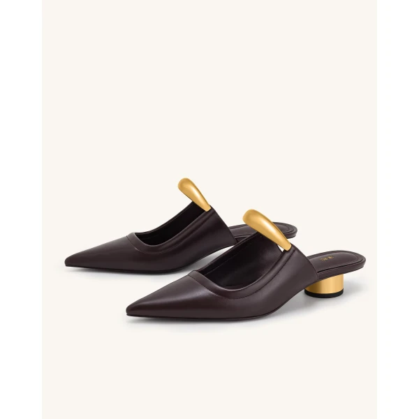 JW PEI Helena Pierced Mules in Claret Red | Mules | Luxury Shoes 