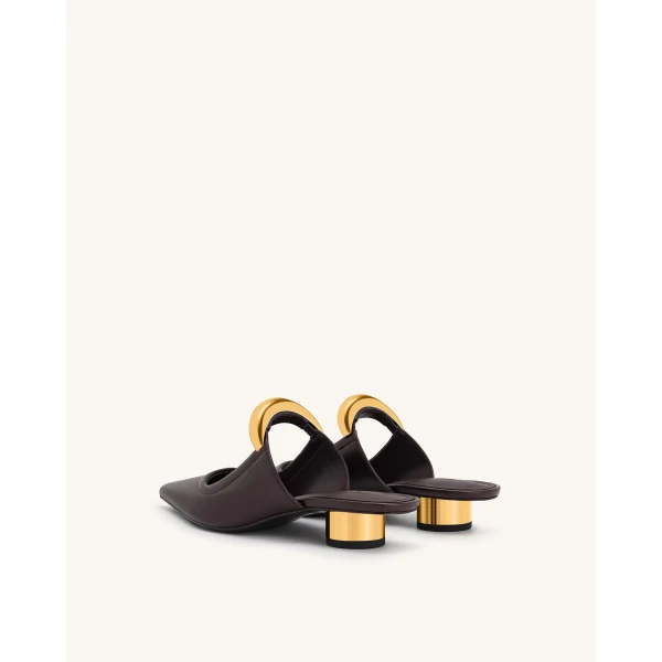 JW PEI Helena Pierced Mules in Claret Red | Mules | Luxury Shoes 