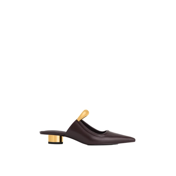 Helena Pierced Mules in Claret Red