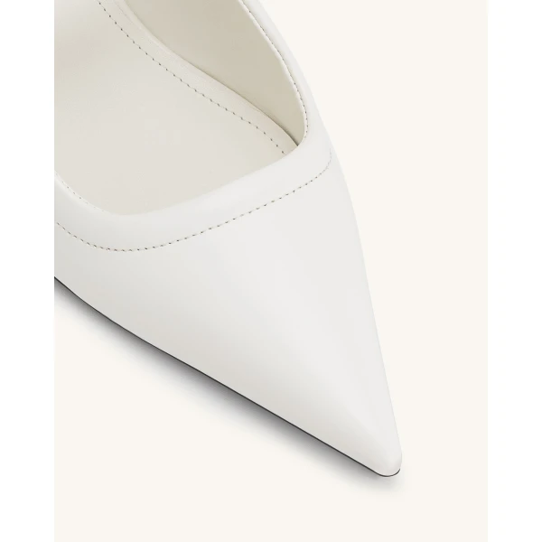 JW PEI Helena Pierced Mules in White | Mules | Luxury Shoes 