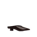 JW PEI Helena Woven Textured Pointed Toe Mules in Burgundy | Mules | Luxury Shoes 