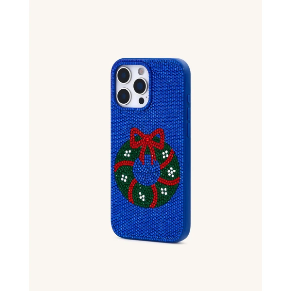 JW PEI Holiday Wreath Bling Phone Case in Cobalt Blue | Phone Cases | Luxury Shoes 