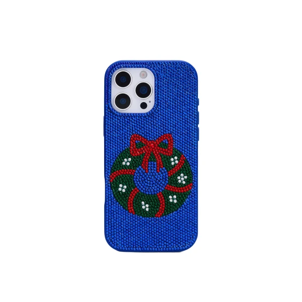JW PEI Holiday Wreath Bling Phone Case in Cobalt Blue | Phone Cases | Luxury Shoes 