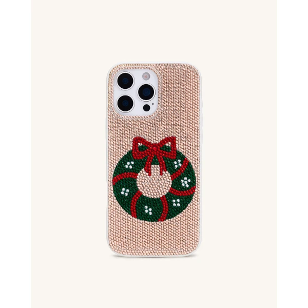 JW PEI Holiday Wreath Bling Phone Case in Gold | Phone Cases | Luxury Shoes 