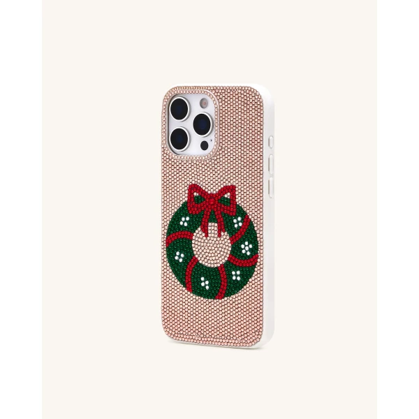 JW PEI Holiday Wreath Bling Phone Case in Gold | Phone Cases | Luxury Shoes 
