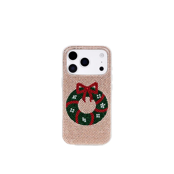 JW PEI Holiday Wreath Bling Phone Case in Gold | Phone Cases | Luxury Shoes 