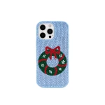 JW PEI Holiday Wreath Bling Phone Case in Light Blue | Phone Cases | Luxury Shoes 