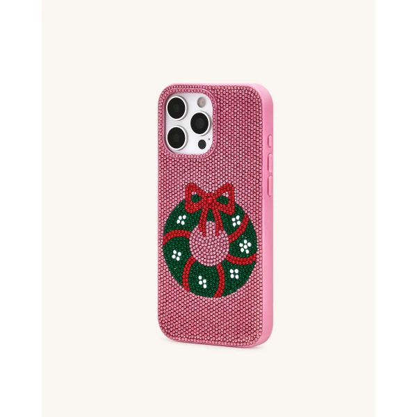 JW PEI Holiday Wreath Bling Phone Case in Pink | Phone Cases | Luxury Shoes 