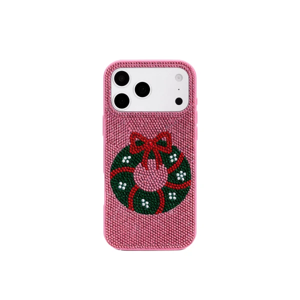 JW PEI Holiday Wreath Bling Phone Case in Pink | Phone Cases | Luxury Shoes 