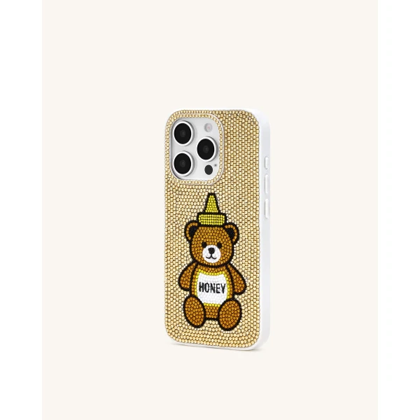JW PEI Honey Bear Artificial Crystal Phone Case in Neutral | Phone Cases | Luxury Shoes 